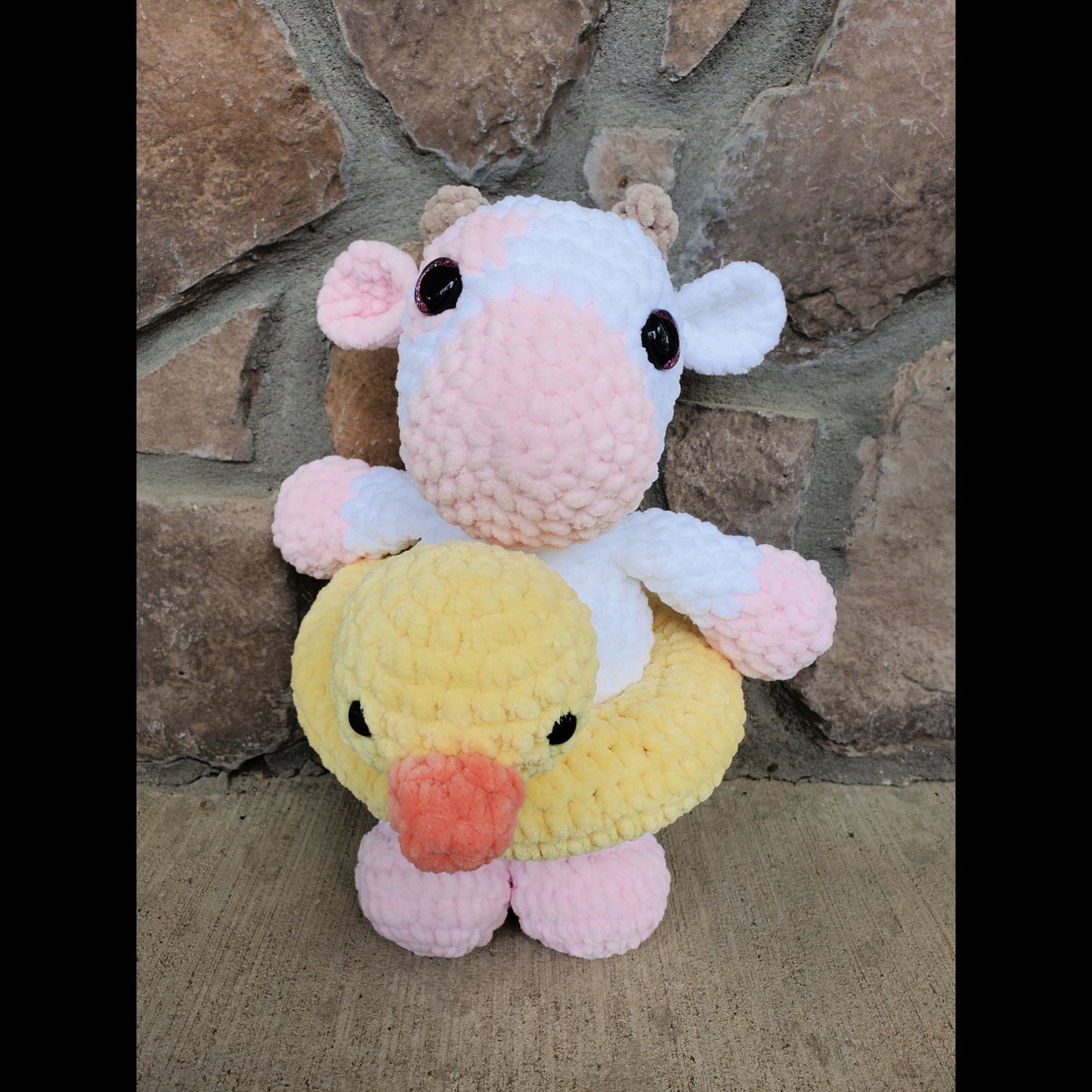 Handmade Crochet Cow w/Floatie Plush