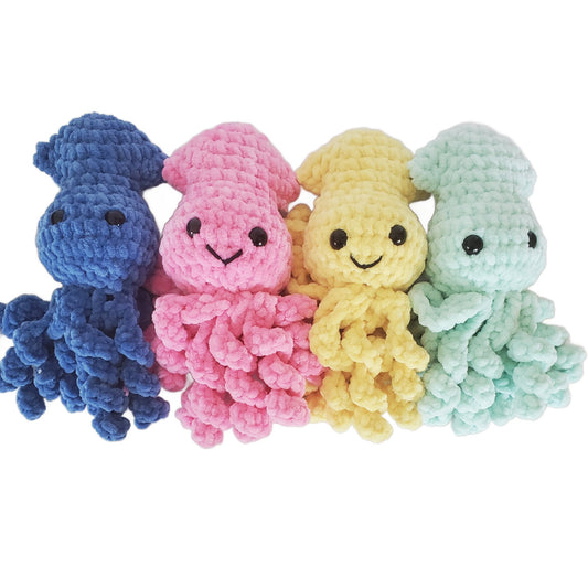 Handmade Crochet Mini Squid Plush – Adorable Amigurumi Gift